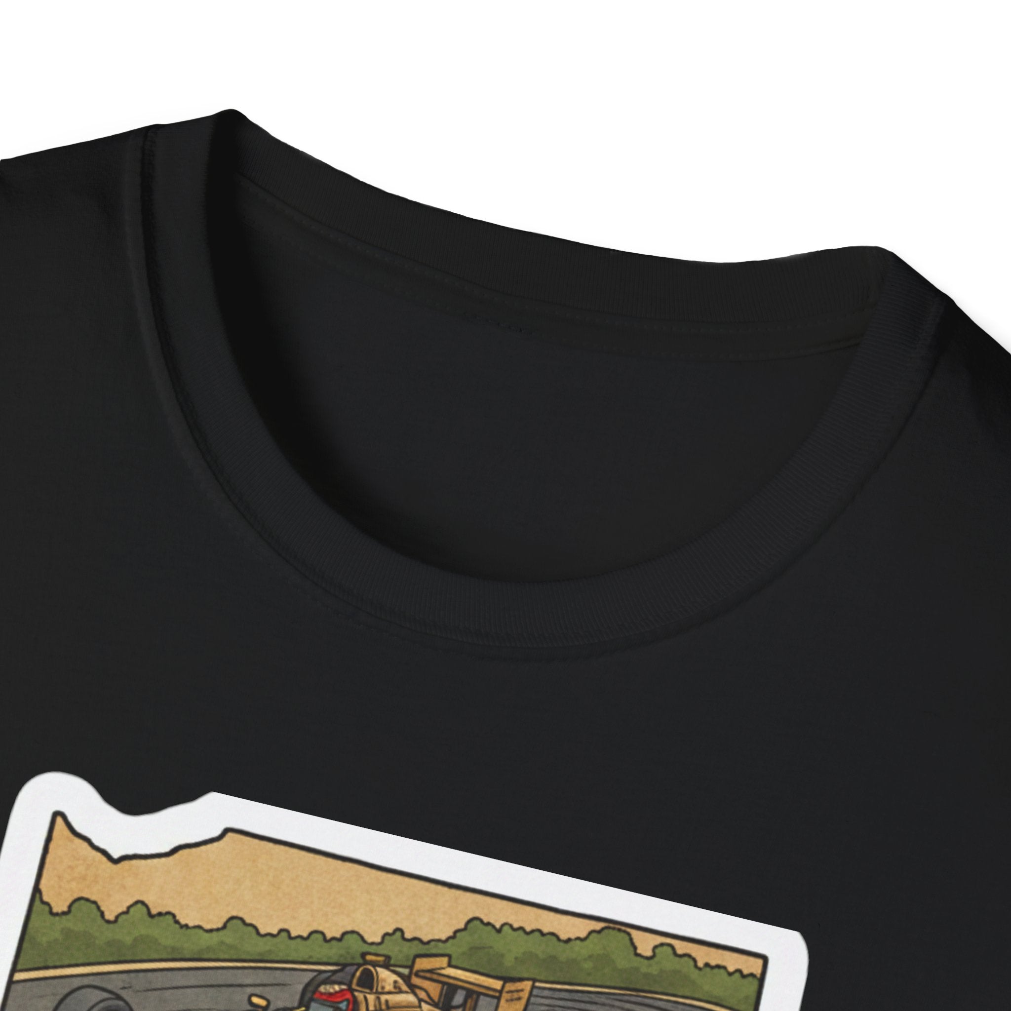 I Am Indiana T-shirt, black crew neck with partial Indiana outline print