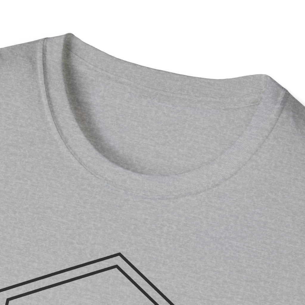 Sport gray T-shirt with ribbed crew neck and partial boot badge graphic