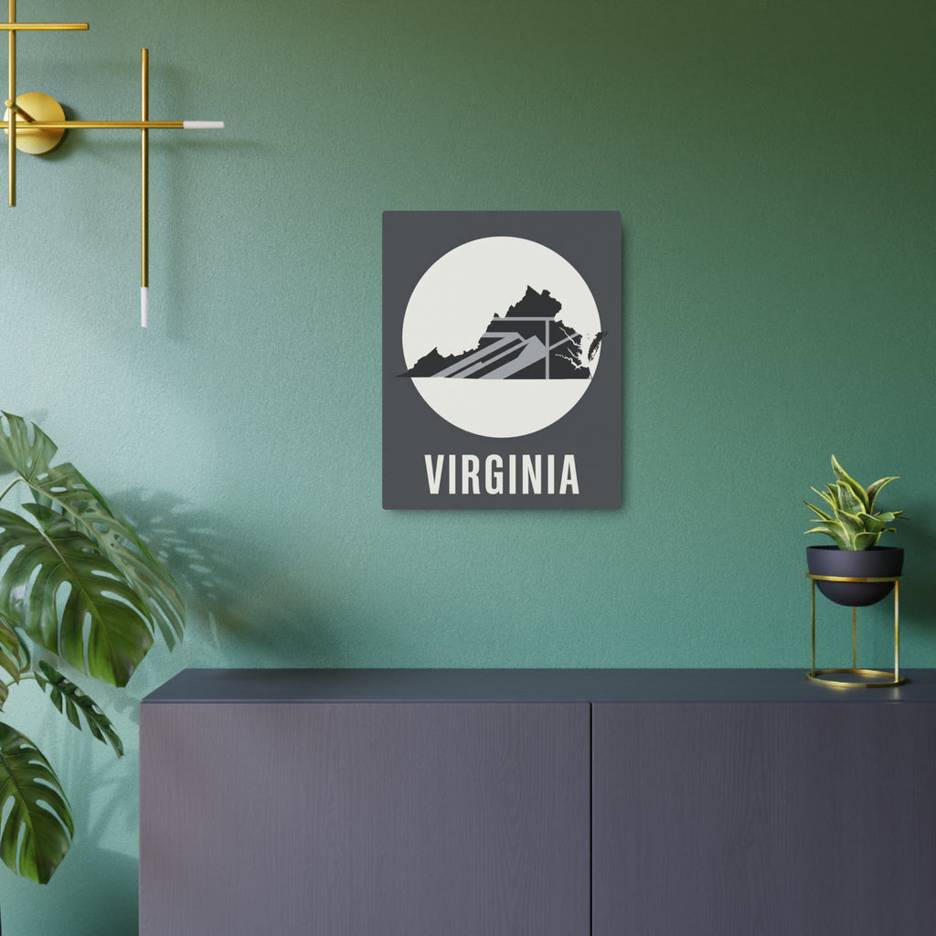 Virginia metal wall art plaque with mountain skyline silhouette and VIRGINIA text
