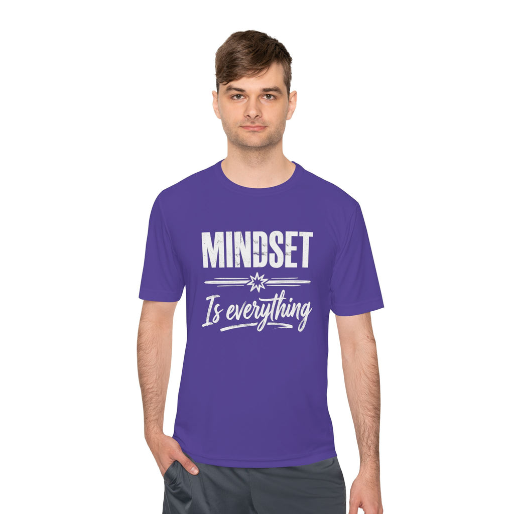 Lila T-shirt mit weißem „MINDSET“ und „It’s everything“ Schriftzug