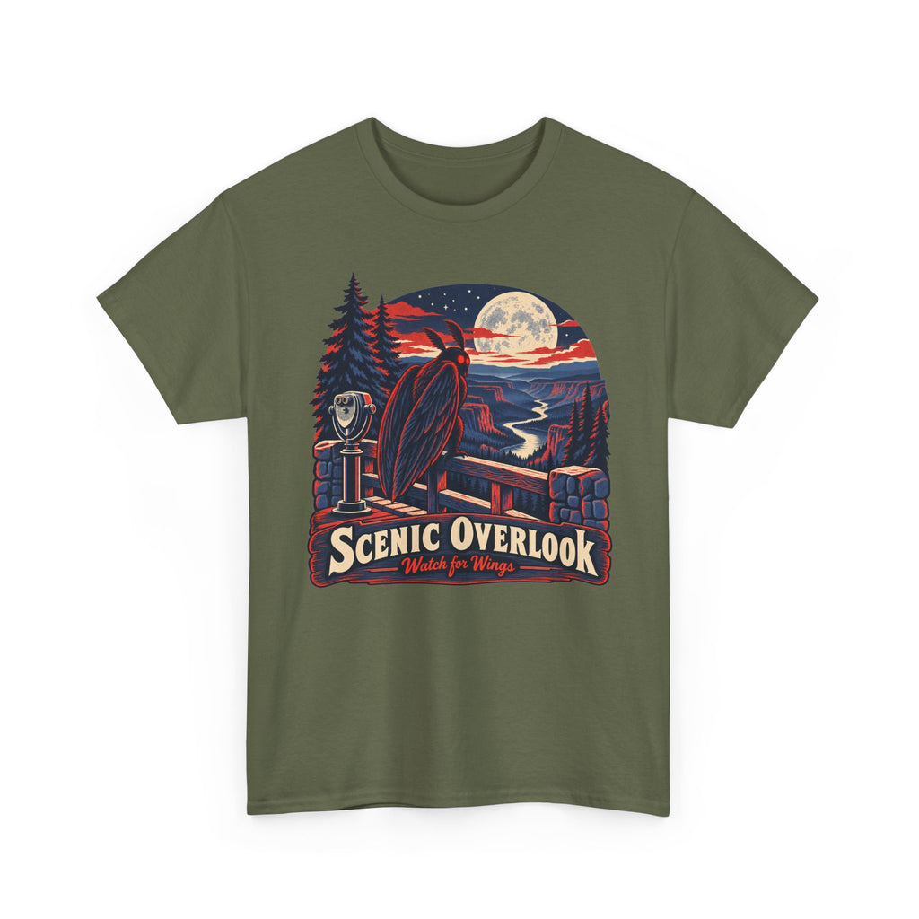 Scenic Overlook Raven T-Shirt, Moonlit Mountain Valley Road Trip Shirt for Men and Women, Vintage Hiking Graphic Tee