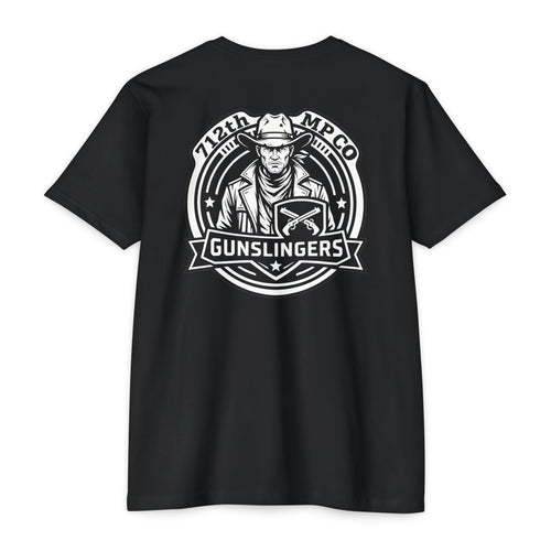 Black PT shirt with Gunslingers graphic on front