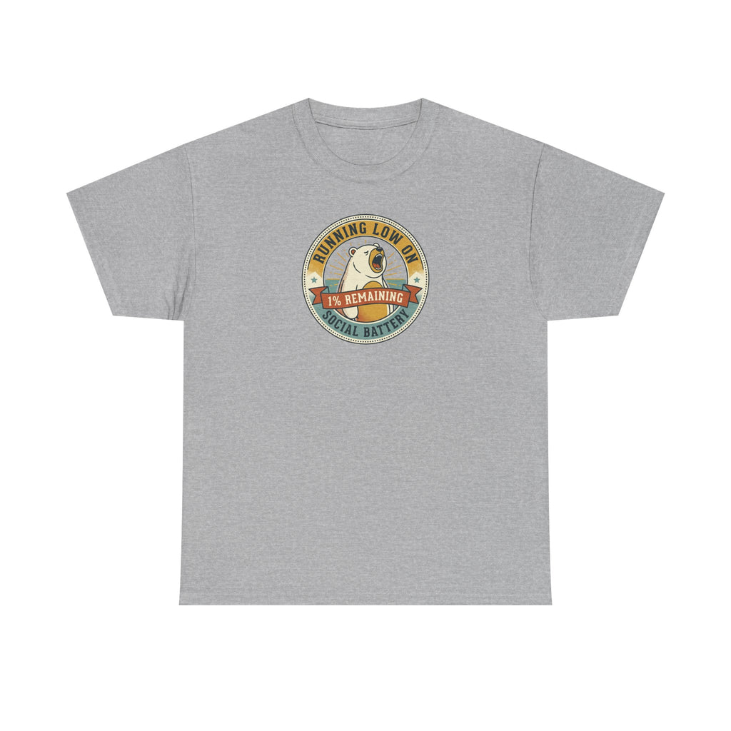 Sport grey graphic T-shirt with circular bear badge logo