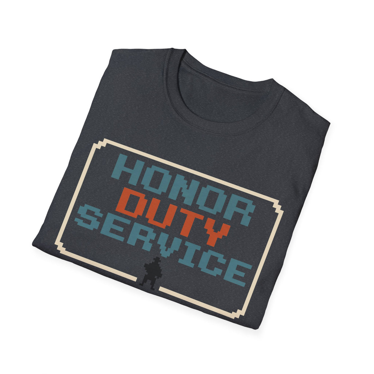 Honor Duty Service T-Shirt - Retro Pixel Veteran Tribute Tee