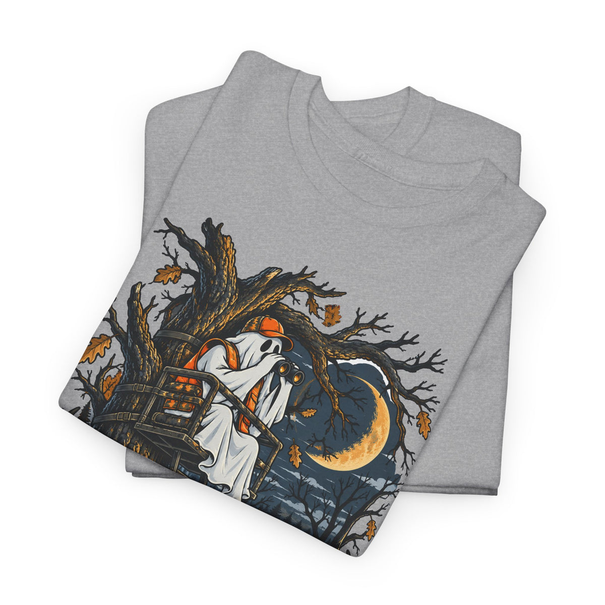 Haunted Tree Stand T-Shirt, Funny Ghost Deer Hunter Halloween Shirt for Men and Women, Bow Hunting Season Gift Tee