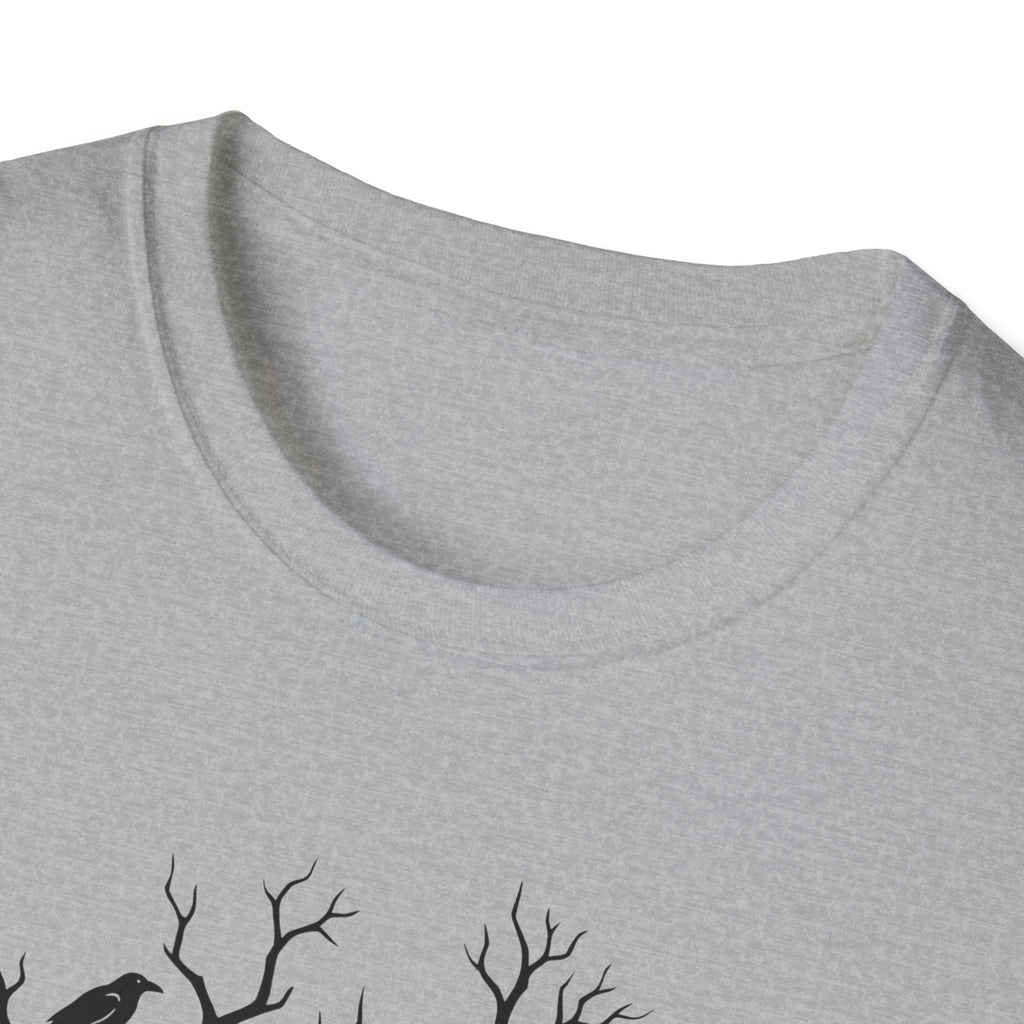Sport Grey crew-neck T-shirt collar close-up