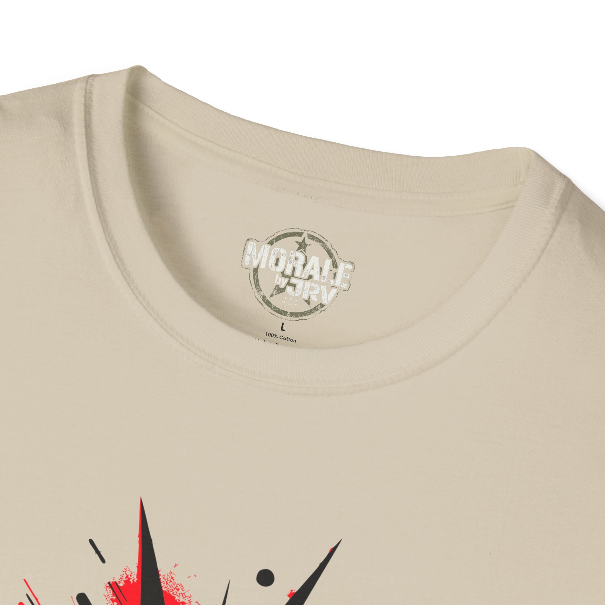 Liberty Statue graphic tee, Sand: Krageninnenlabel und Rundlogo am Halsausschnitt