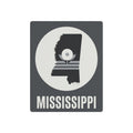 Mississippi metal art sign with magnolia emblem and MISSISSIPPI lettering