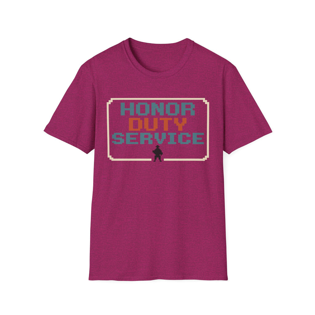 Honor Duty Service T-Shirt - Retro Pixel Veteran Tribute Tee
