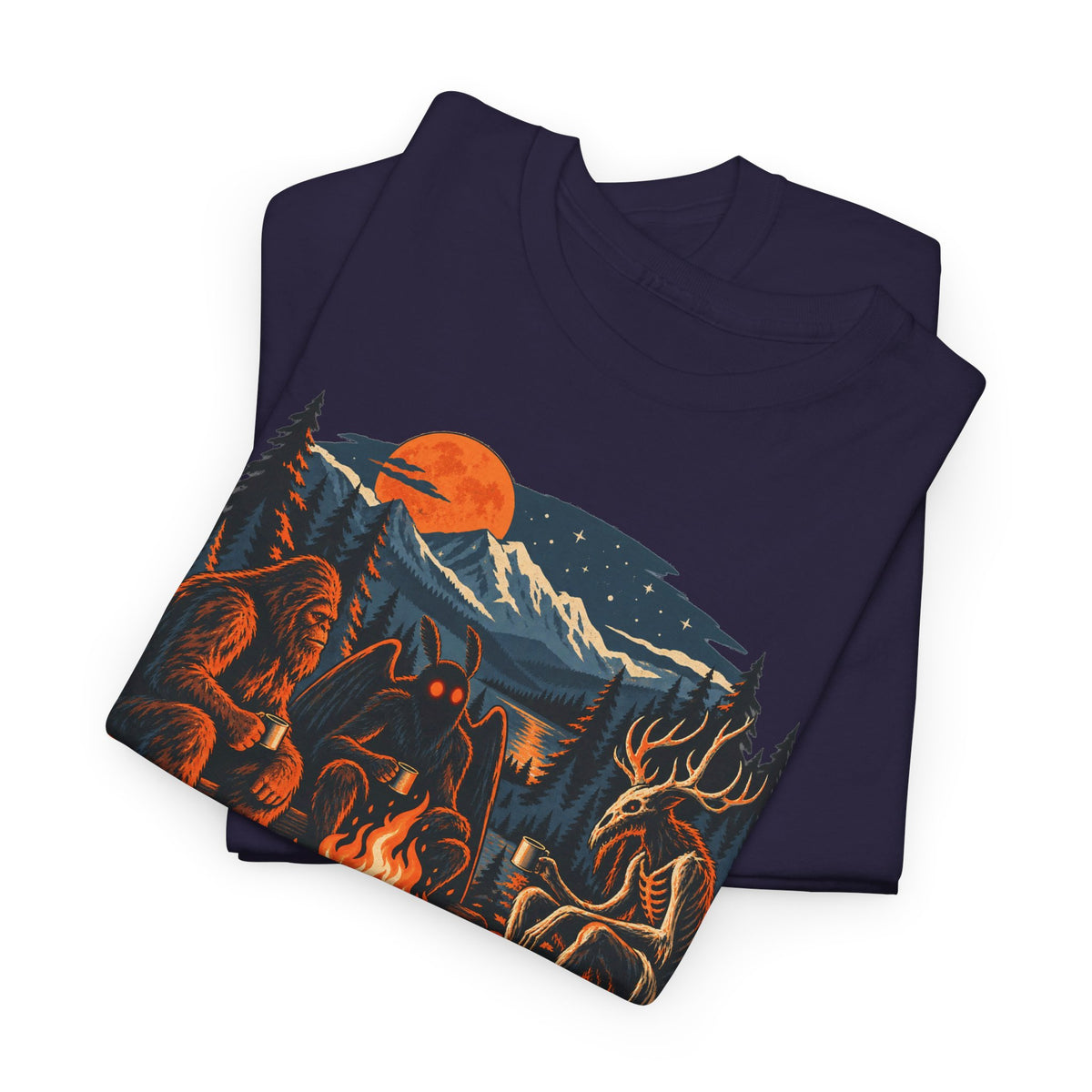National Park After Dark Campfire Concert T-Shirt, Bear and Elk Mountain Camping Shirt for Men and Women, Hiking Gift Tee
