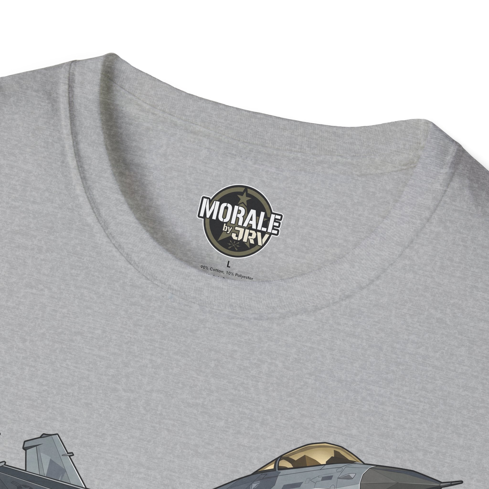 Sport Grey T-shirt neckline with 'Morale by TRVY' logo