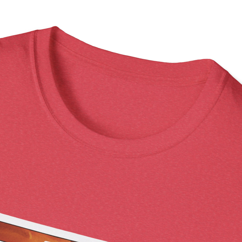 Red T-shirt crew neck close-up