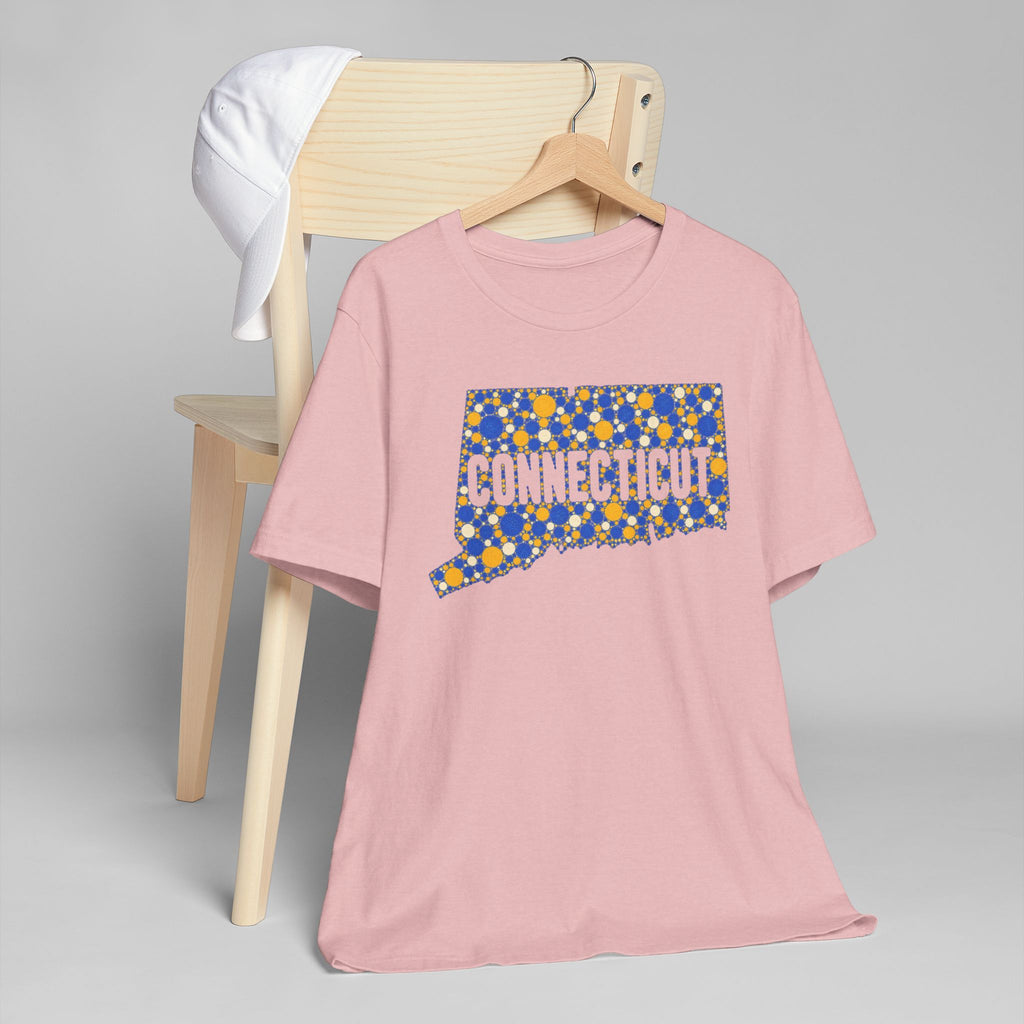 Connecticut State Floral Pattern T-Shirt | Connecticut Map Outline Graphic Tee