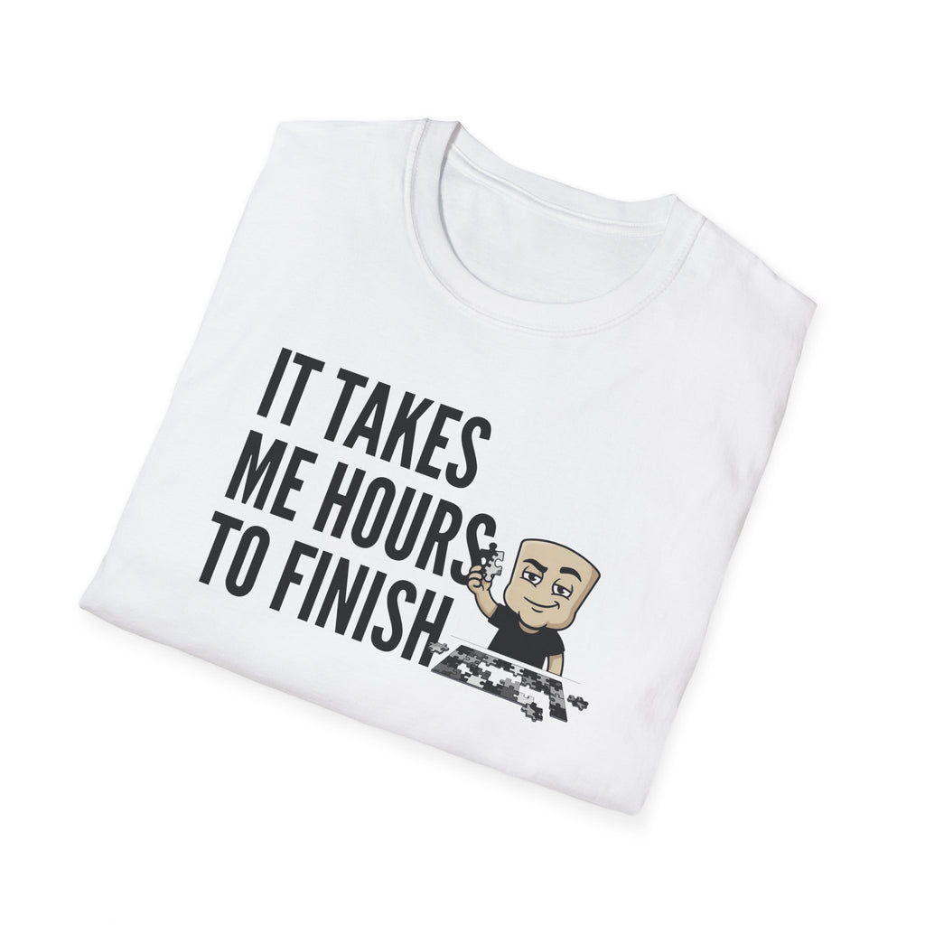 White T-shirt with puzzle quote graphic