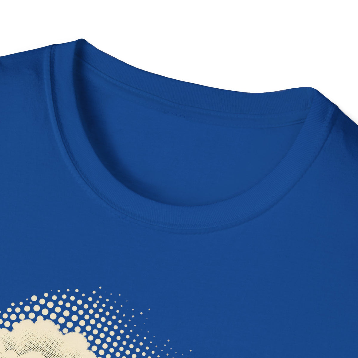 Navy short-sleeve T-shirt with round neckline, no visible graphic in this crop
