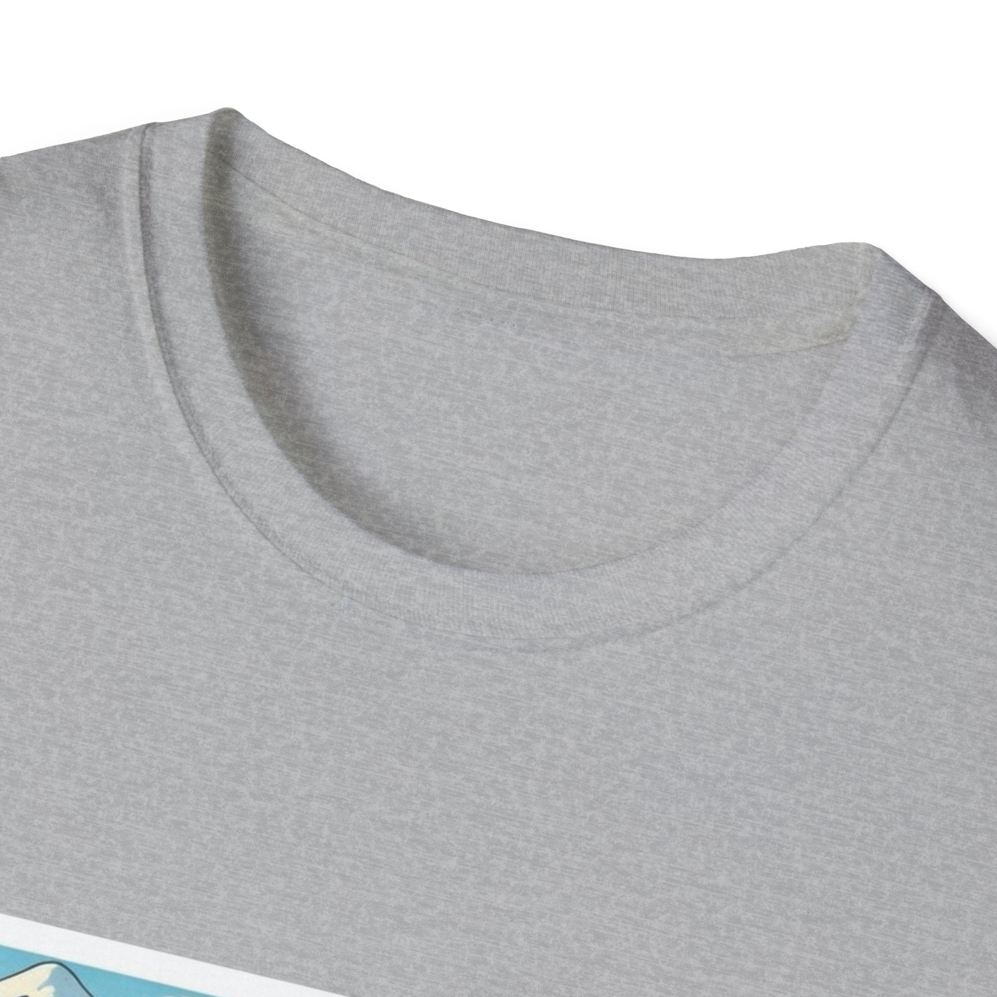 Sport Grey crew-neck T-shirt neckline close-up