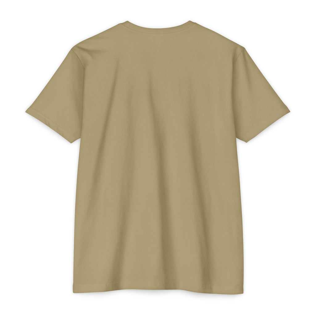 Men's plain tan t-shirt, front view