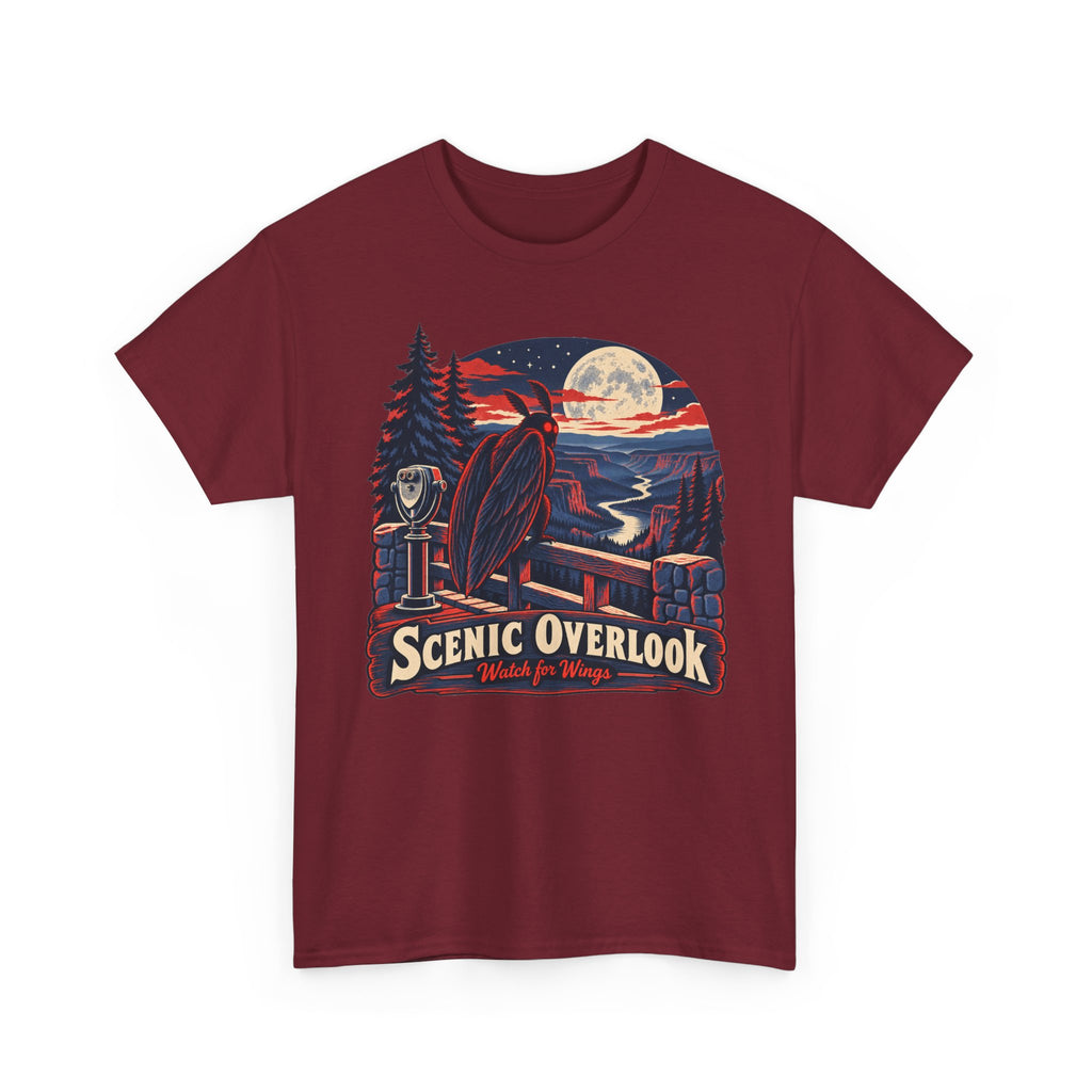Scenic Overlook Raven T-Shirt, Moonlit Mountain Valley Road Trip Shirt for Men and Women, Vintage Hiking Graphic Tee