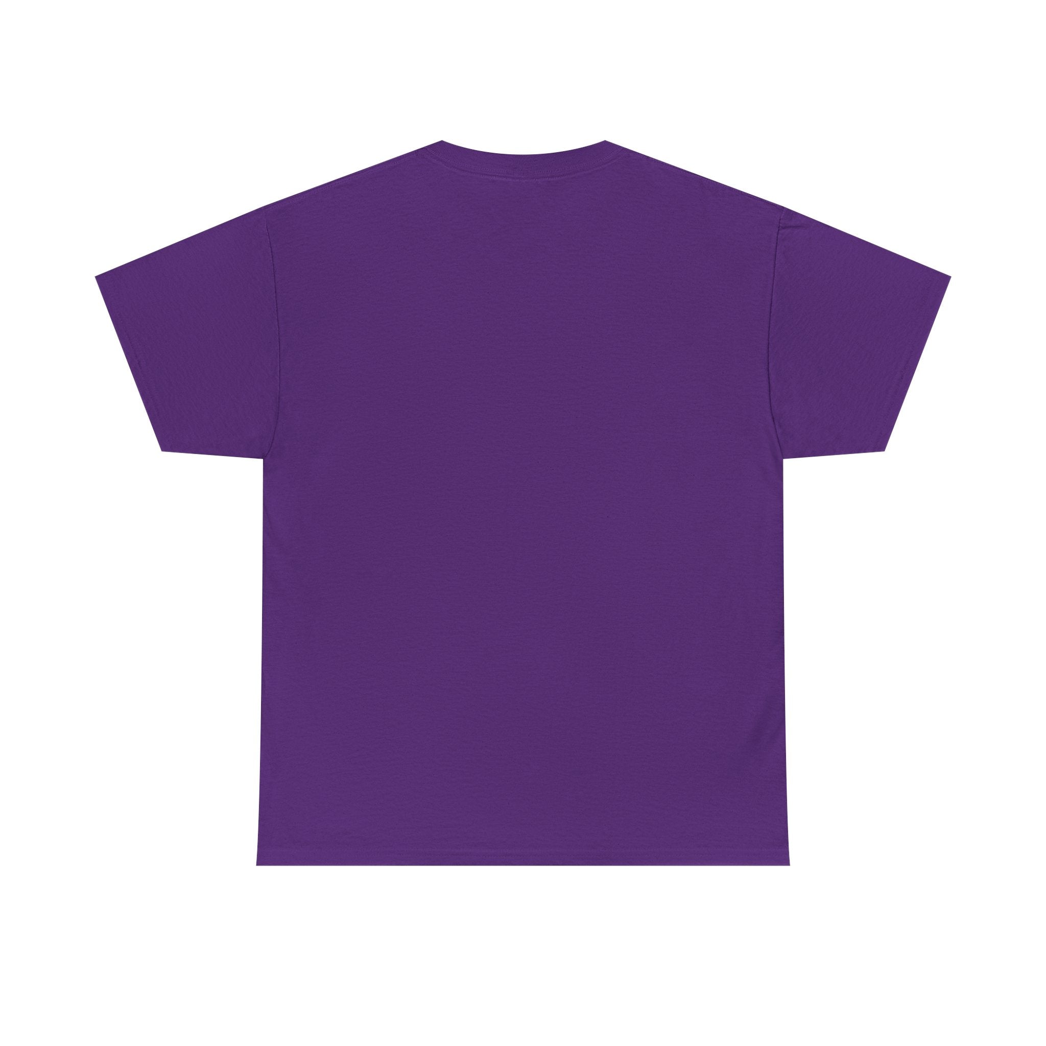 Purple T-shirt, crew neck, short sleeves, no visible graphic