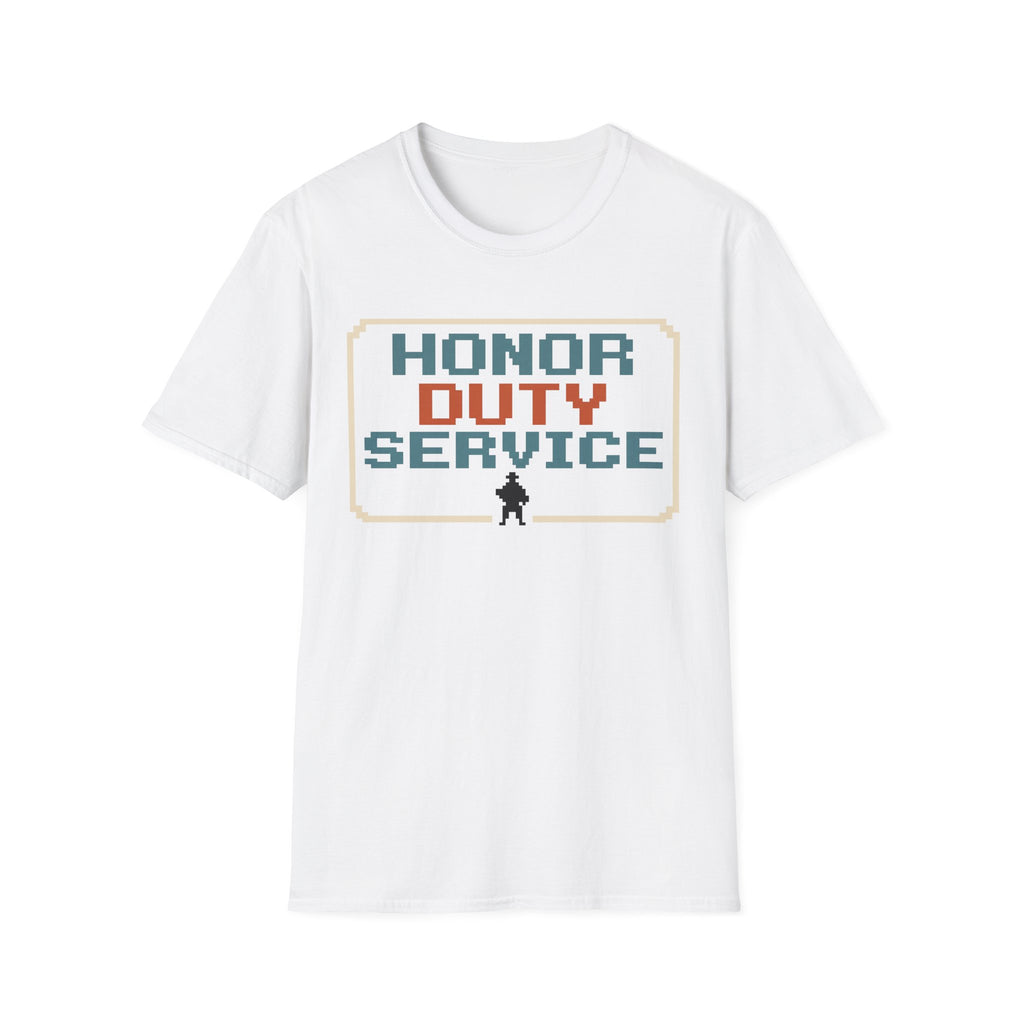Honor Duty Service T-Shirt - Retro Pixel Veteran Tribute Tee