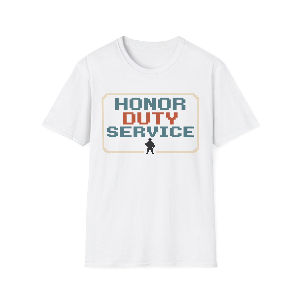 Honor Duty Service T-Shirt - Retro Pixel Veteran Tribute Tee