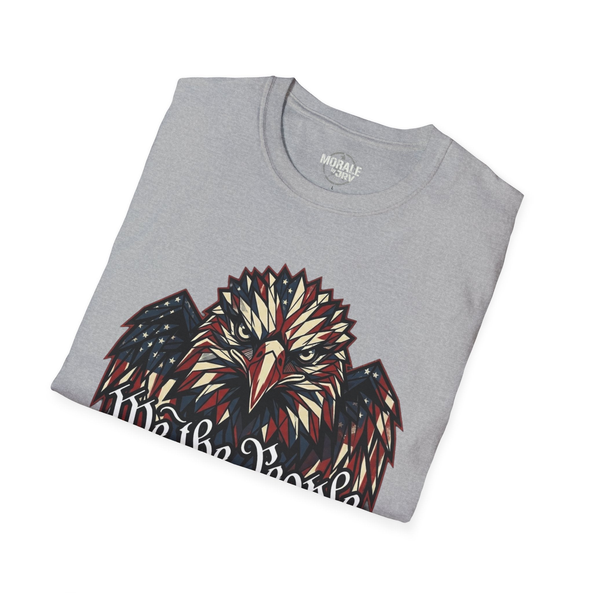 Sport grey Eagle patriotic graphic T-shirt with stars-and-stripes eagle design