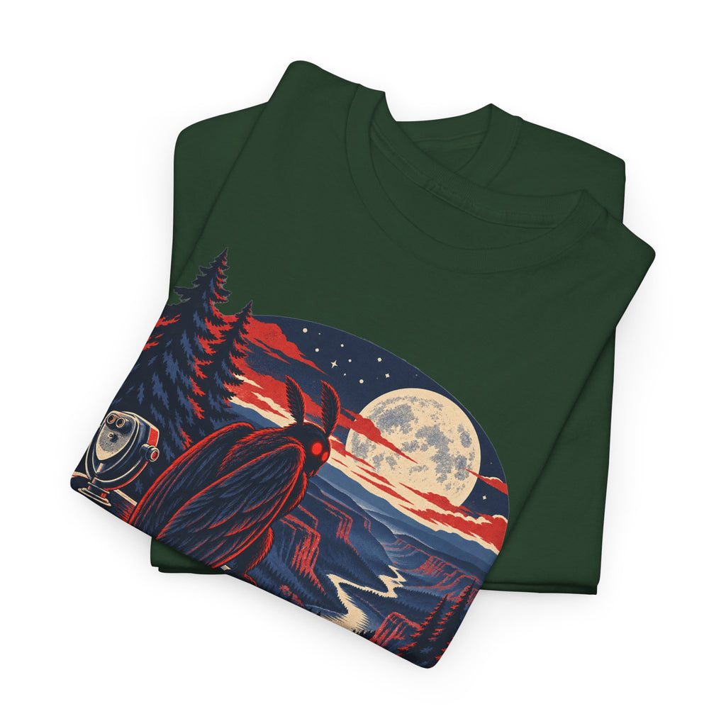 Scenic Overlook Raven T-Shirt, Moonlit Mountain Valley Road Trip Shirt for Men and Women, Vintage Hiking Graphic Tee