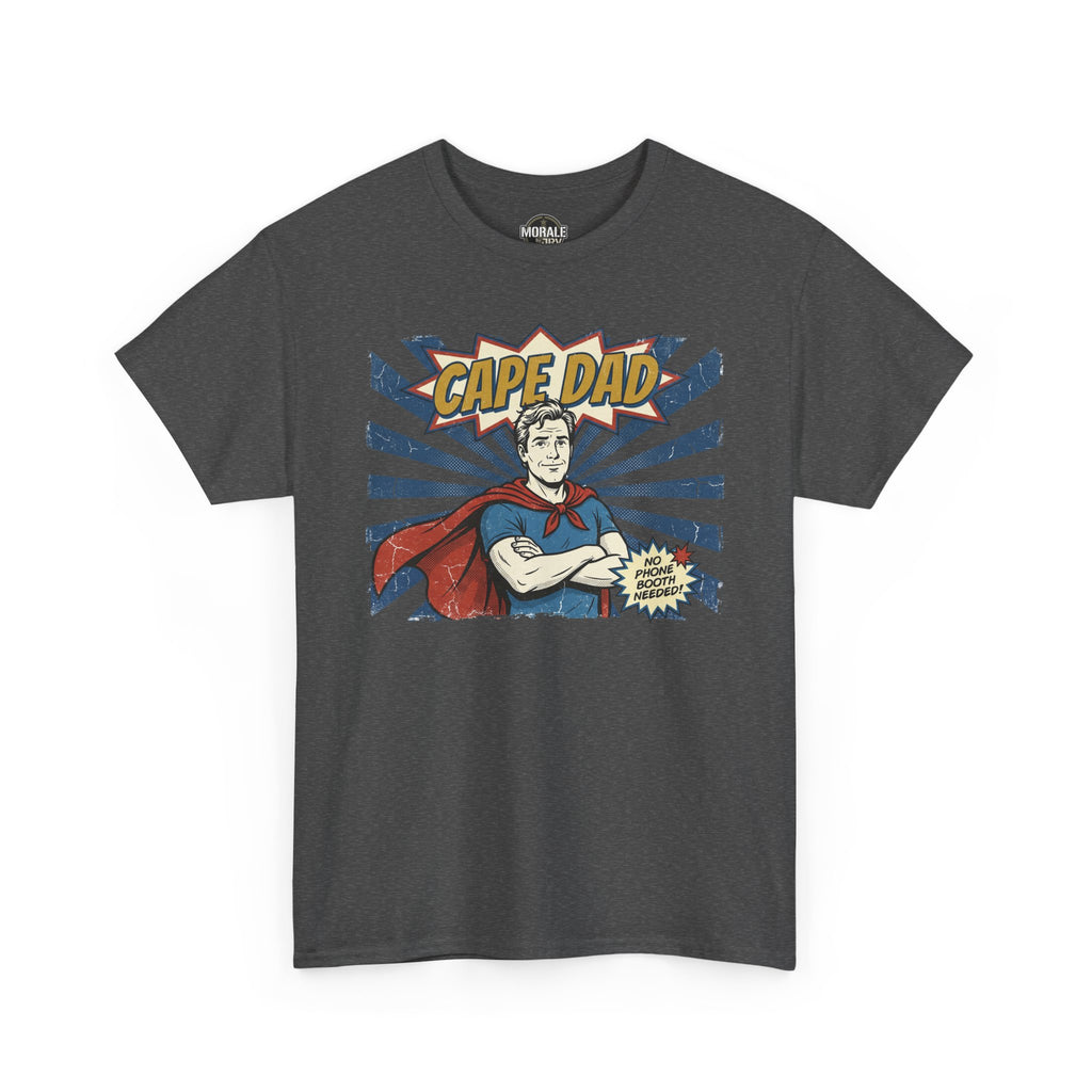 Dunkelgraues Cape Dad Comic-T-Shirt mit Frontgrafik
