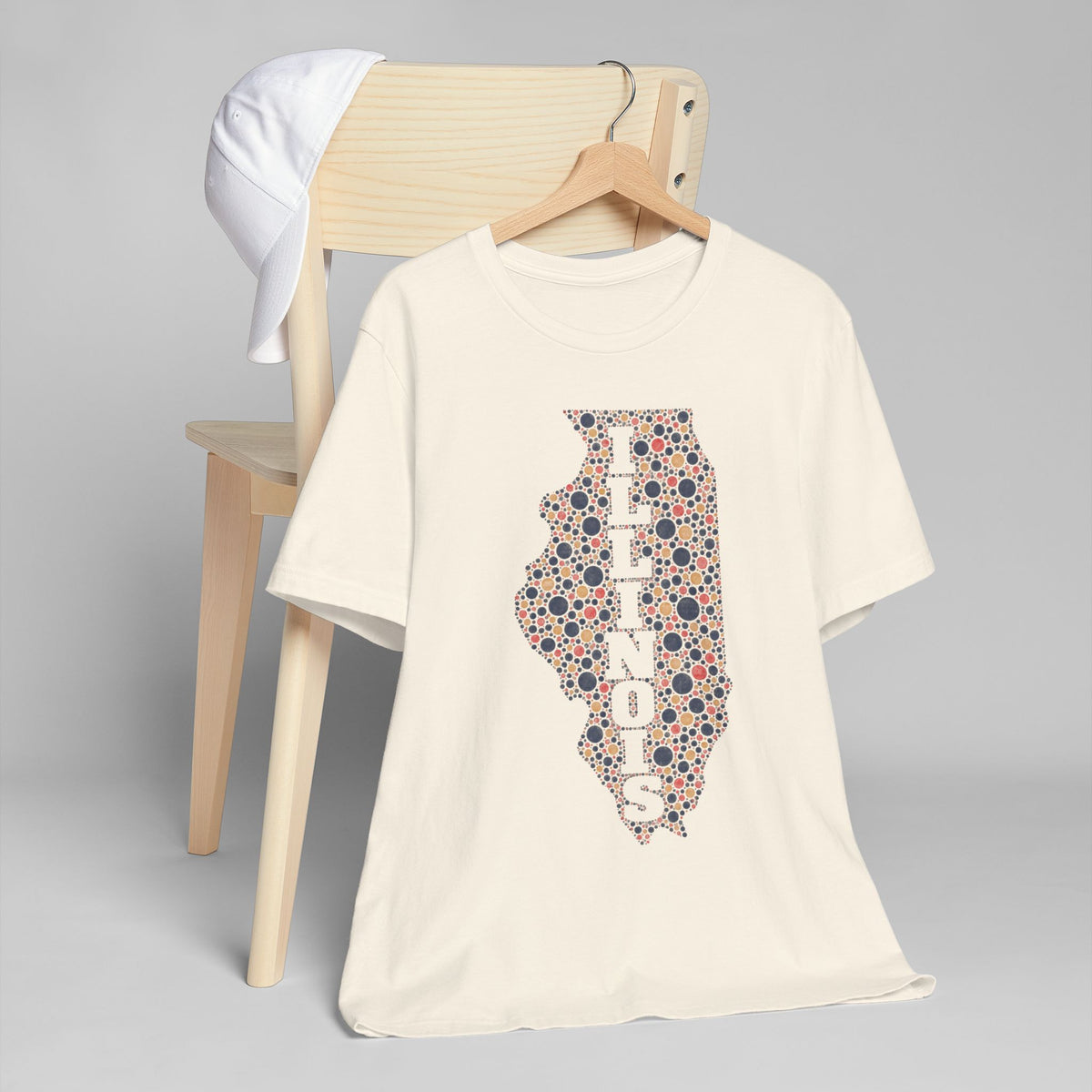 Illinois State Floral Polka Dot T-Shirt | Illinois Outline Graphic Tee