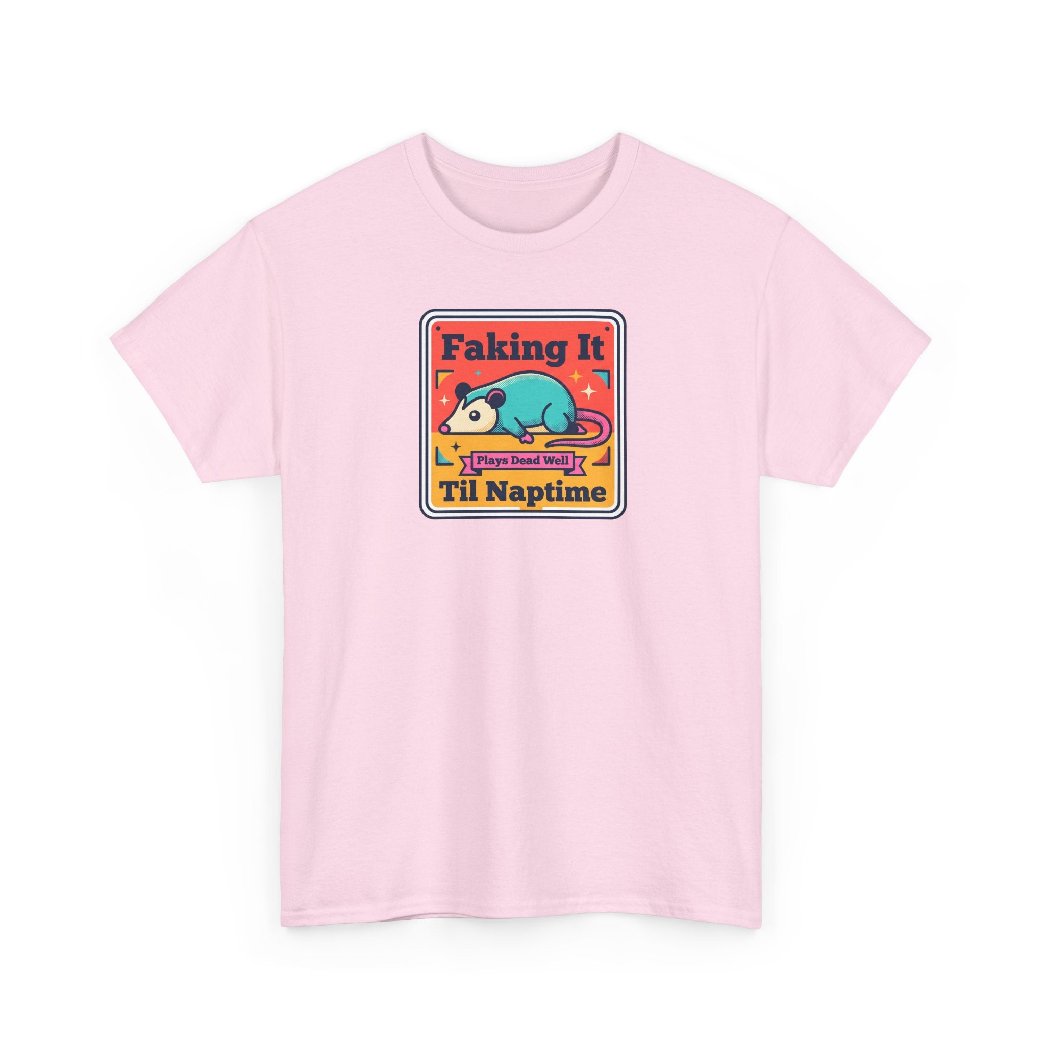Light pink T-shirt with cartoon sleeping panda graphic and 'Til Naptime' slogan.
