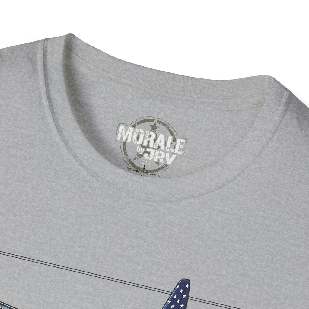 Sport Grey crewneck with “MORALE by TRV” logo patch