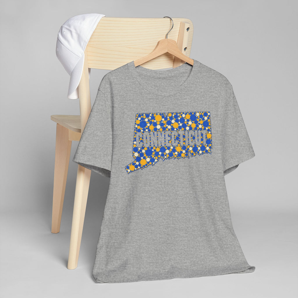 Connecticut State Floral Pattern T-Shirt | Connecticut Map Outline Graphic Tee