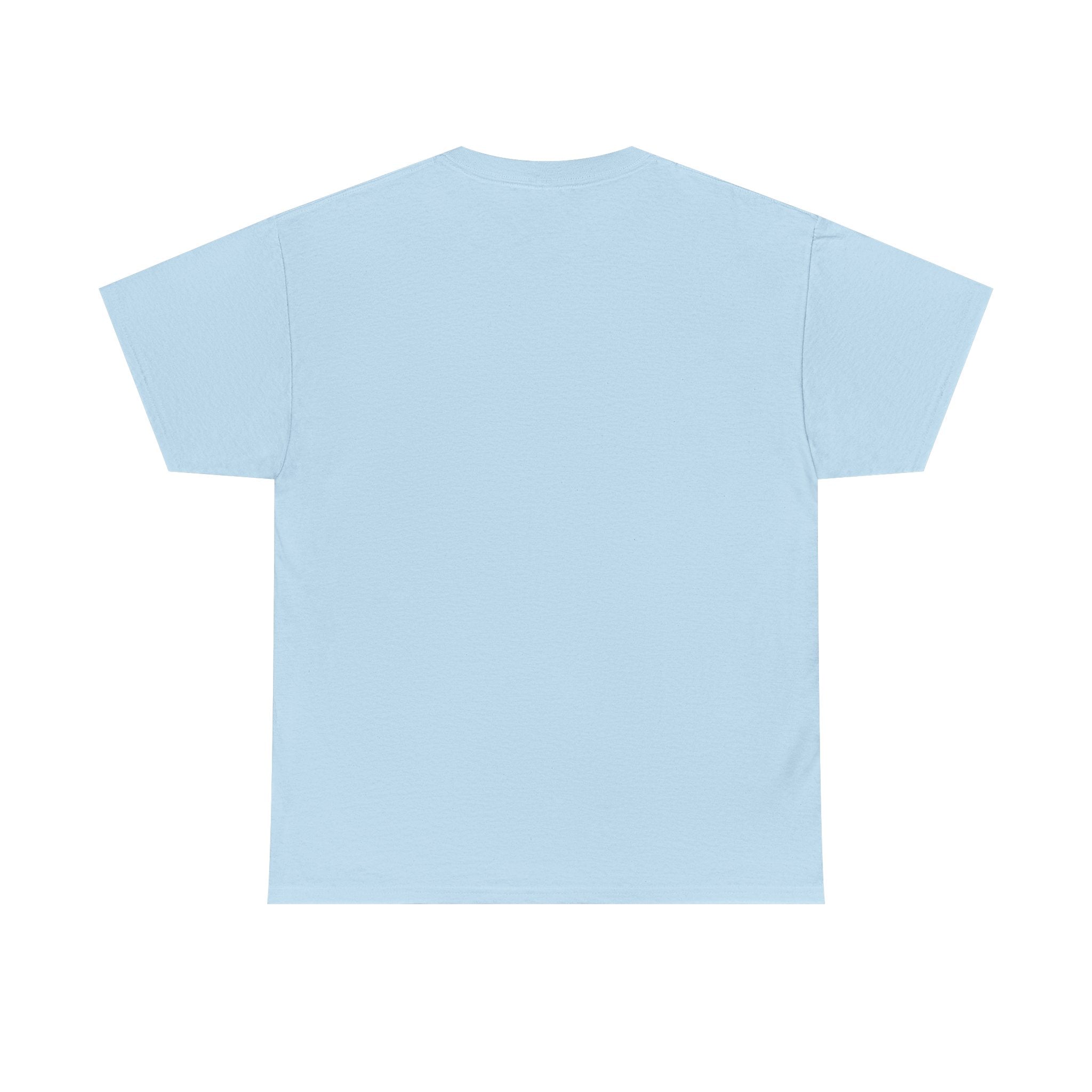 Light blue crewneck T-shirt, plain back view