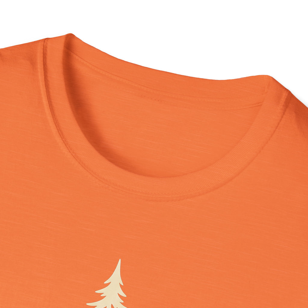 Orange T-shirt neckline and shoulder seam, no visible graphic