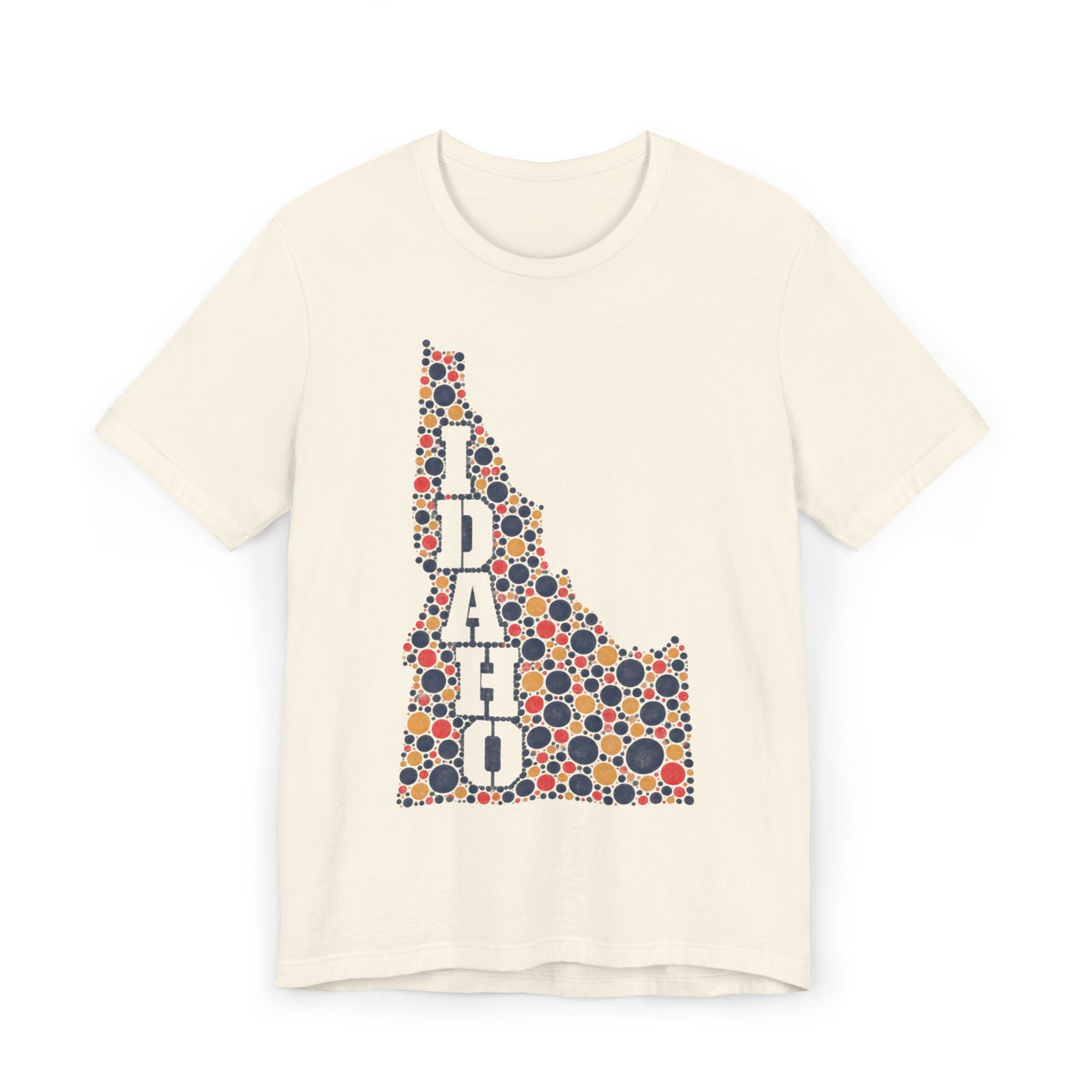 Idaho Polka Dot State Outline T-Shirt | Colorful Idaho Map Graphic Tee
