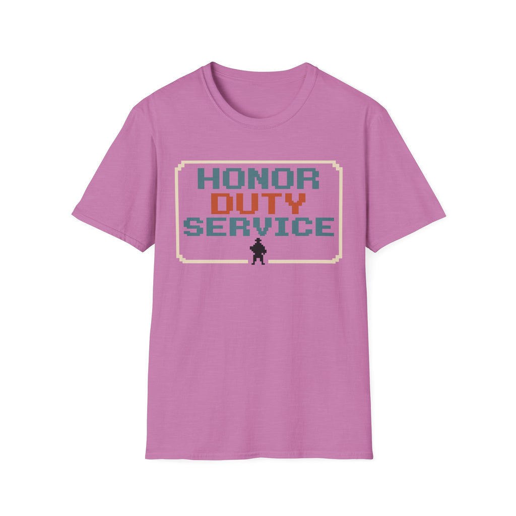 Honor Duty Service T-Shirt - Retro Pixel Veteran Tribute Tee