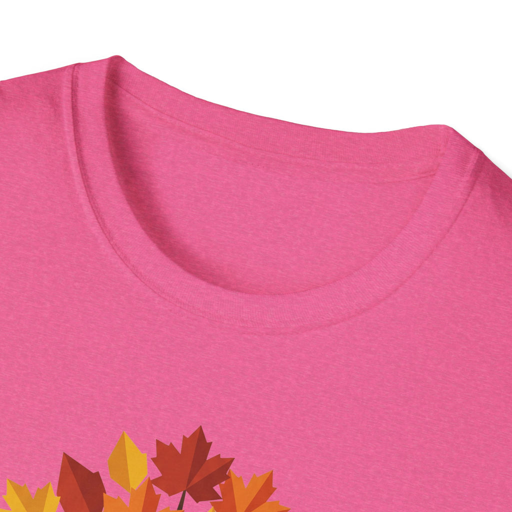 Rosa T-Shirt mit Rundhalsausschnitt im Nahbereich, Stoff wirkt fein