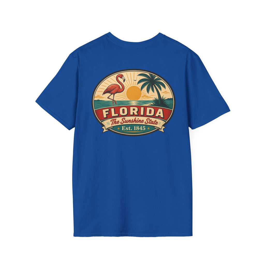 Royal blue T-shirt with Florida badge graphic on chest