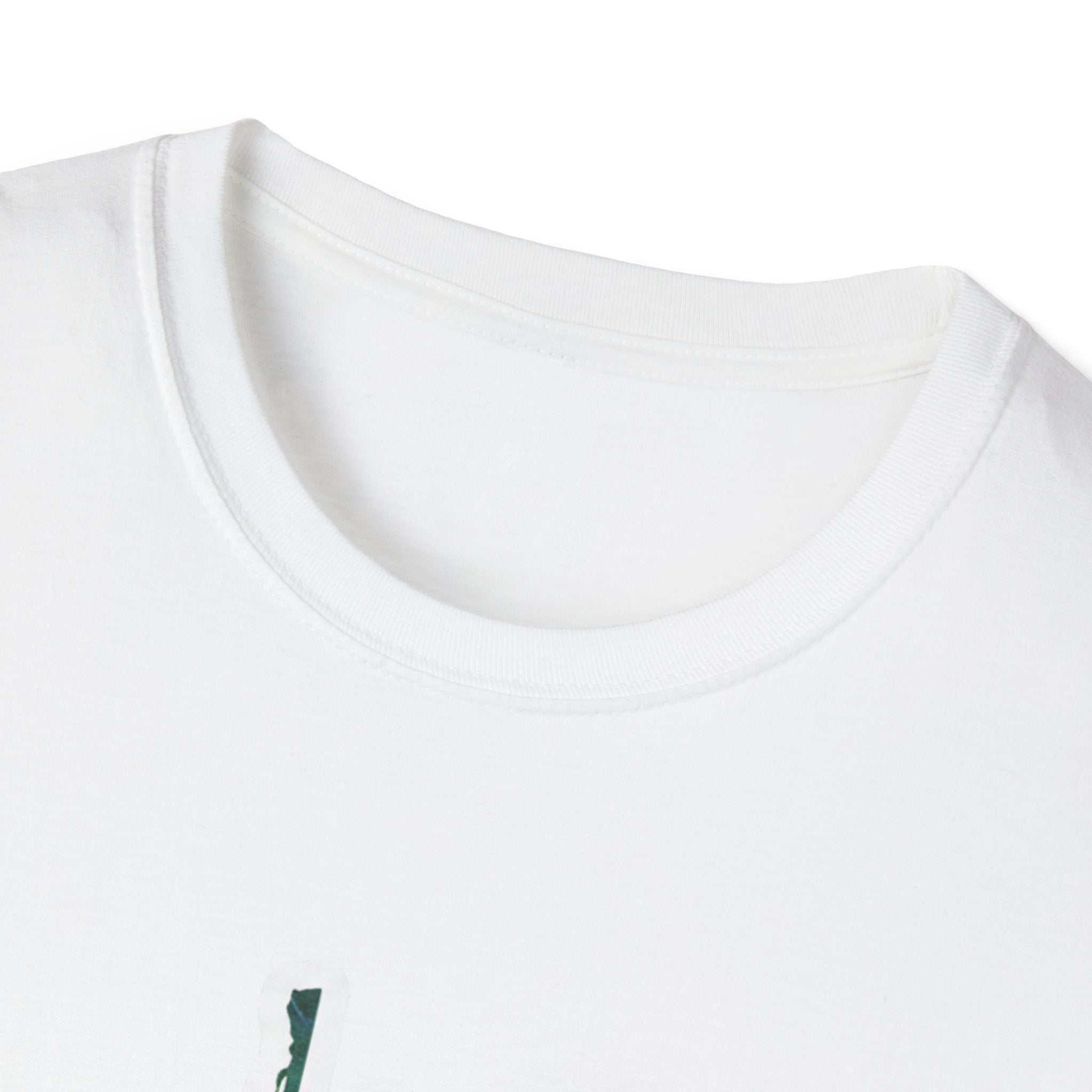 White crewneck T-shirt back collar, plain