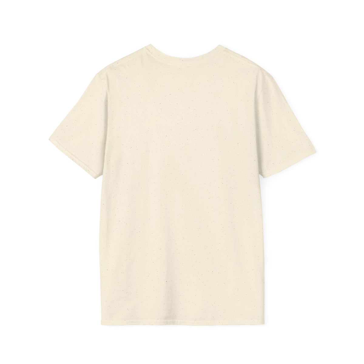 Cream T-shirt back view, plain short sleeves