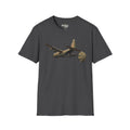 Dark heather T-shirt with vintage C-130 cargo plane graphic across the chest