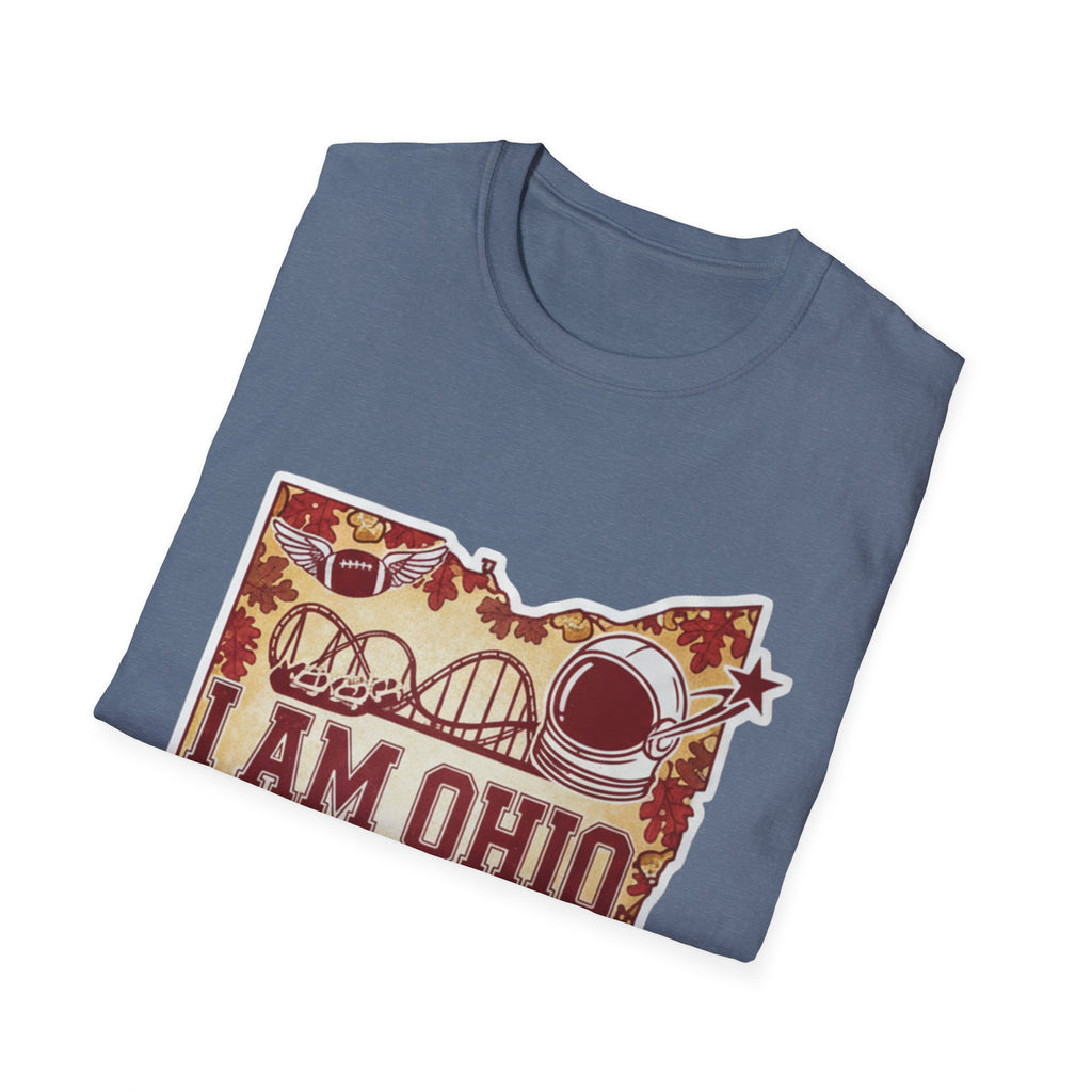 I Am Ohio T-Shirt, dunkelblaues Shirt mit I AM OHIO Landmark-Graphic