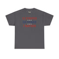 Charcoal crewneck T-shirt, front text '13 STRIPES 50 STARS 1 NATION'