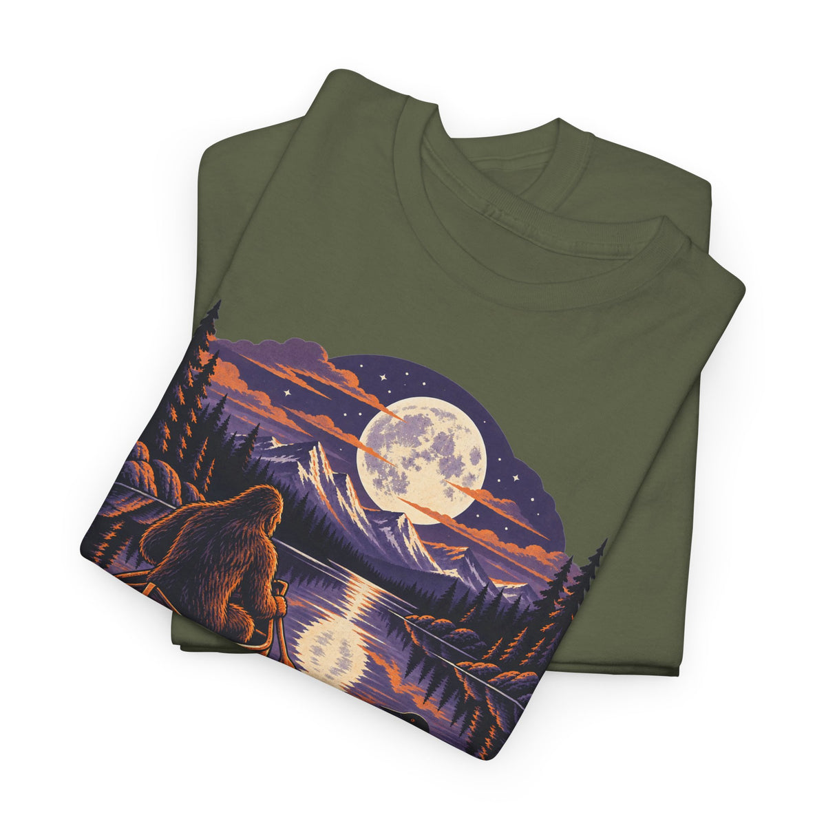 Paddle After Dark Canoe T-Shirt, Moonlit Lake Night Paddling Shirt for Men and Women, Vintage Canoeing Gift Tee