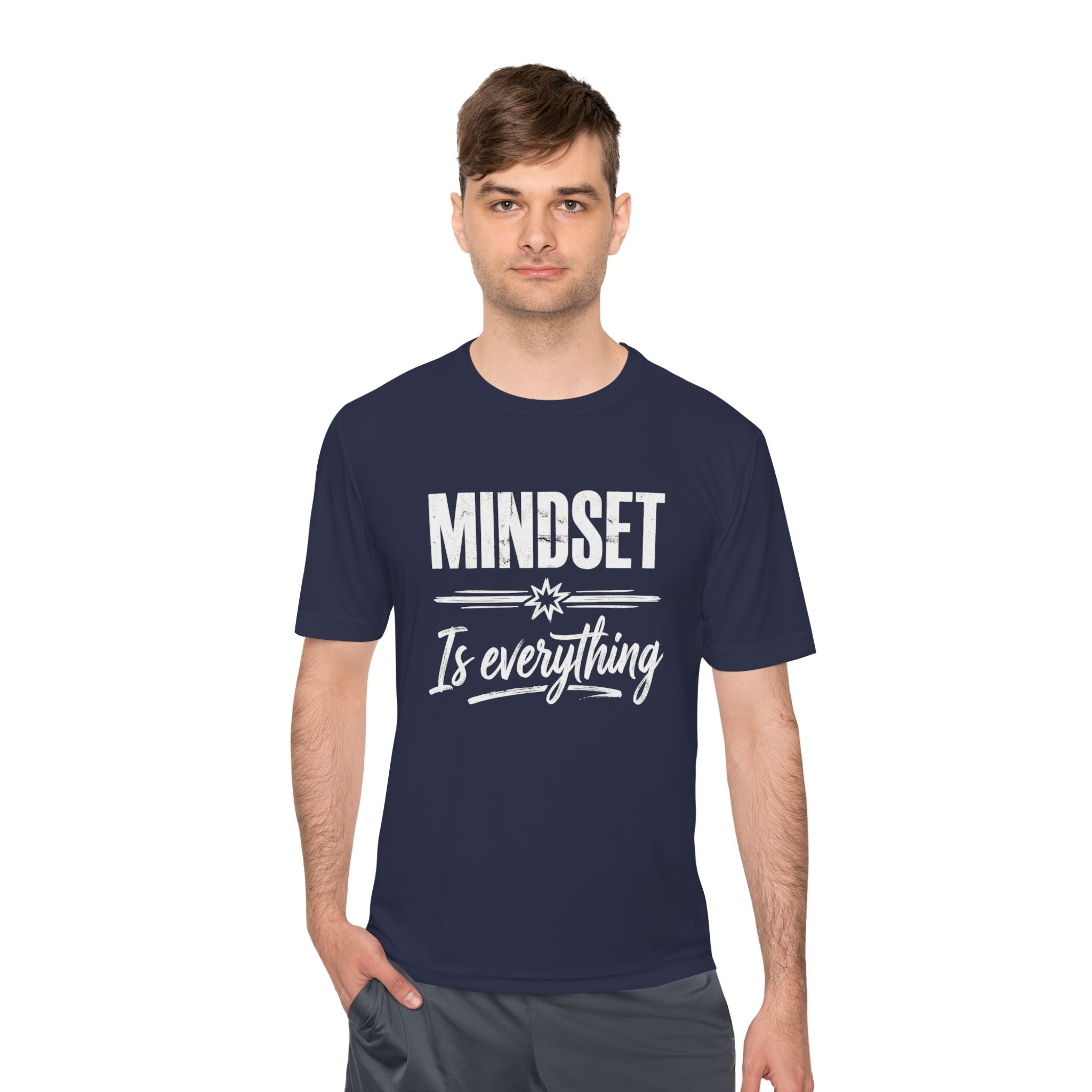 Navy T-shirt mit weißem „MINDSET“ und „It’s everything“ Aufdruck