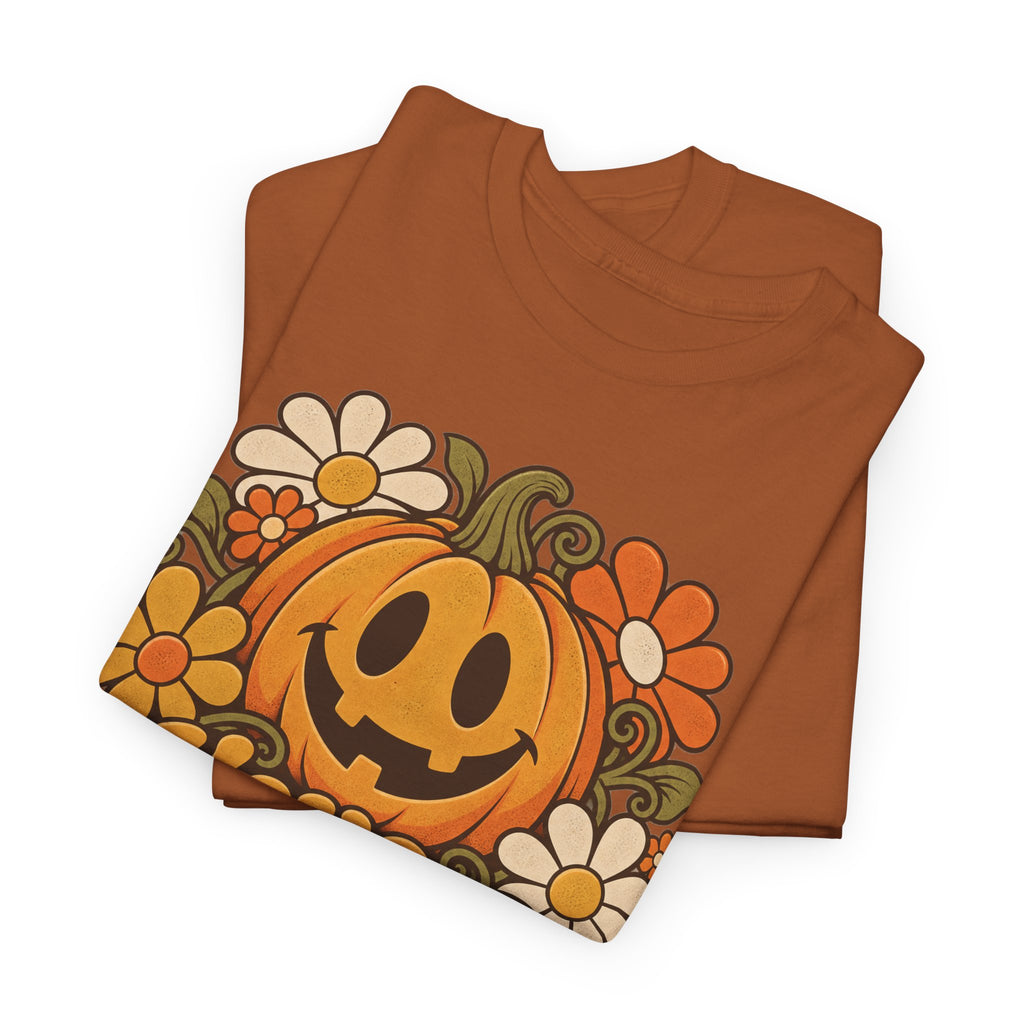 Have a Spooky Day Retro Pumpkin T-Shirt, Groovy Floral Jack O Lantern Halloween Shirt for Women and Men, Fall Teacher Tee