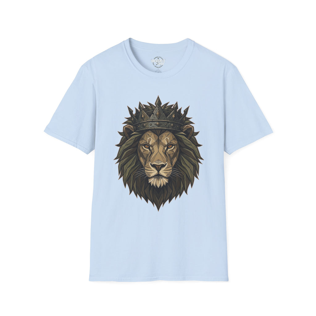 Light Blue lion head T-shirt with crown graphic
