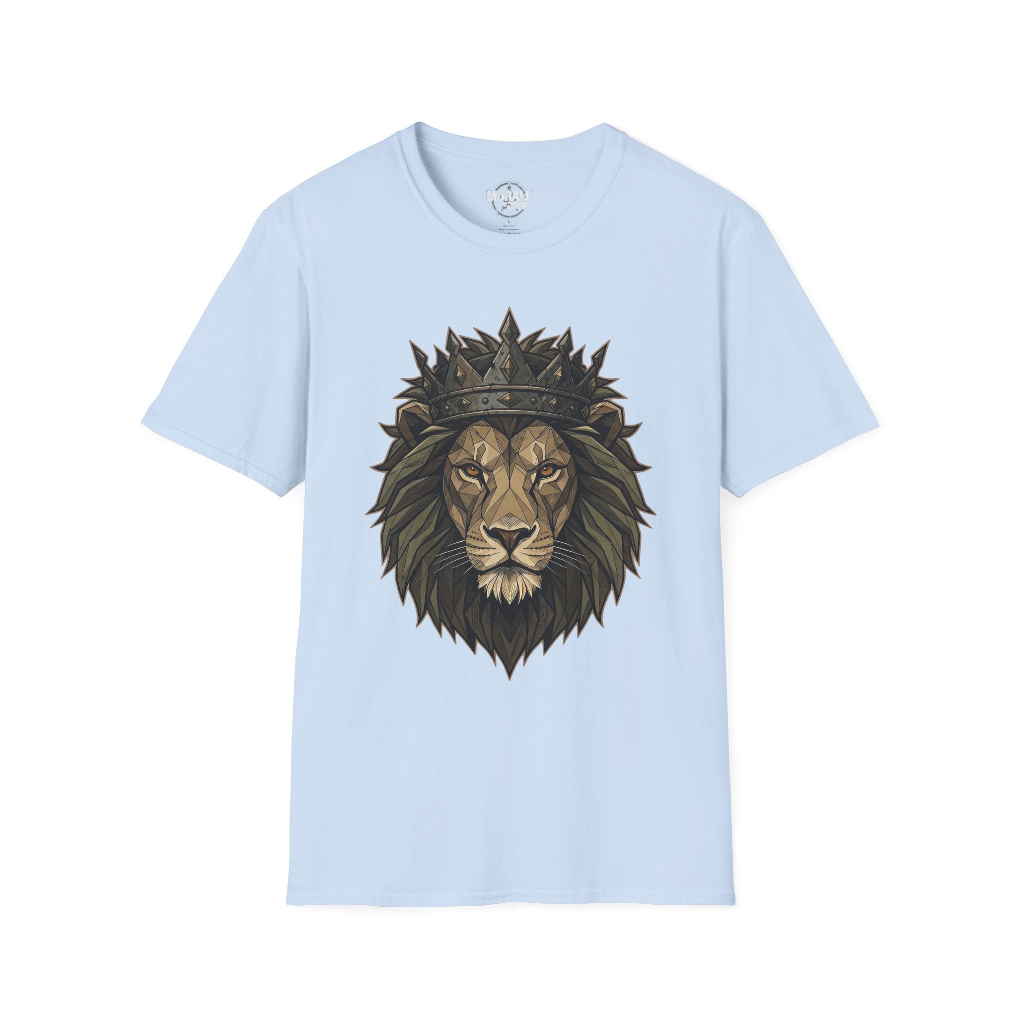Light Blue lion head T-shirt with crown graphic