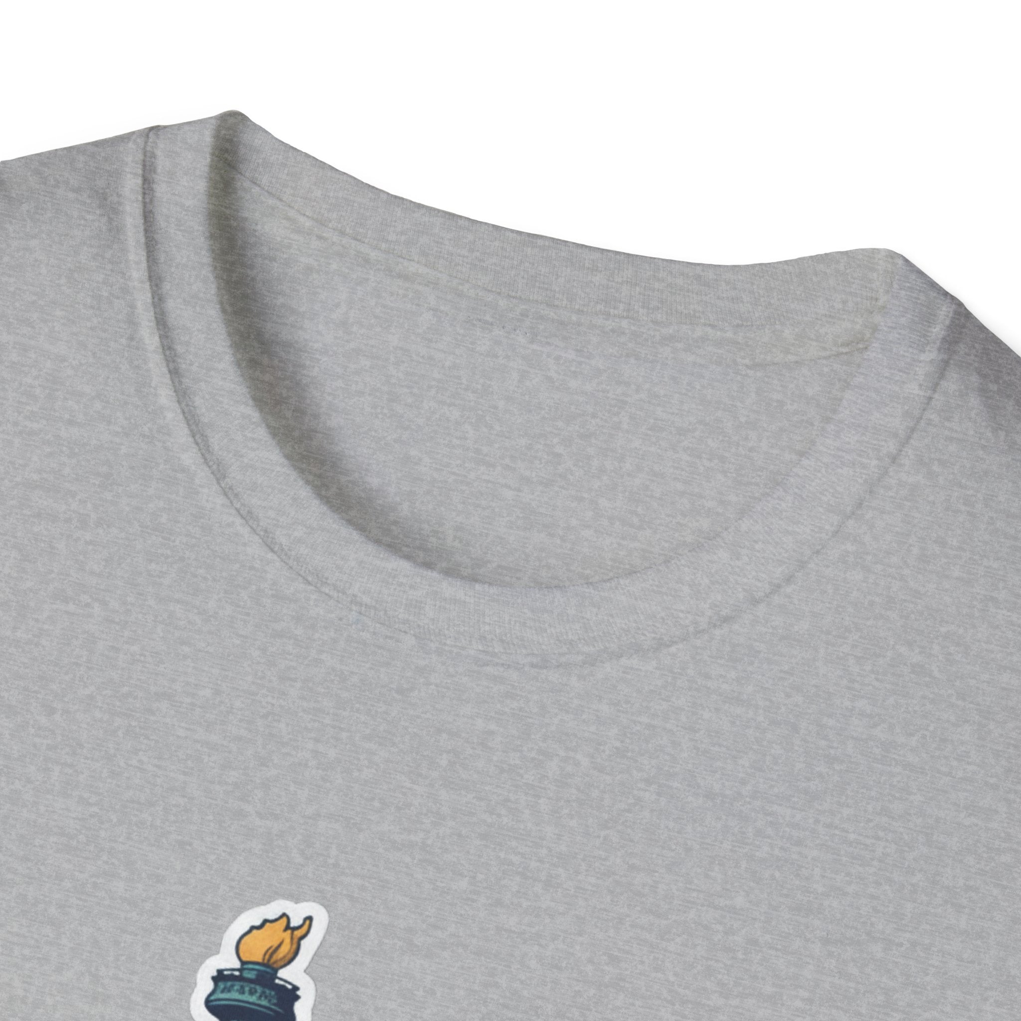Sport Grey T-shirt neckline with top of flame graphic