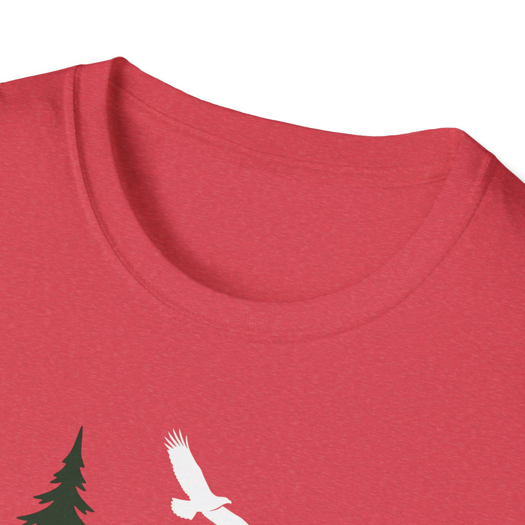 Maroon crew-neck T-shirt close-up; no full design visible